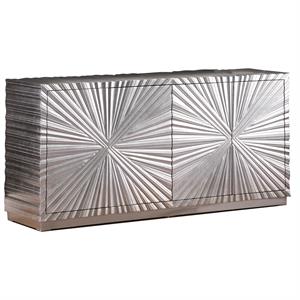 lacy metallic silver sheen sideboard