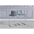 Blanca Gray Faux Leather Bar Chairs in Silver(Set of 2)
