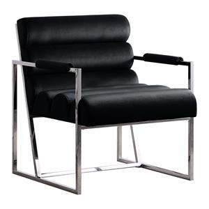 lennox black velvet arm chair in silver