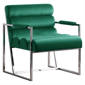lennox green velvet arm chair in silver
