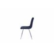 Huey Black Velvet Fabric Side Chairs in Silver (Set of 4)