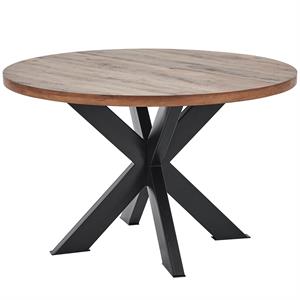 best master furniture dolph rustic natural oak wood round dining table