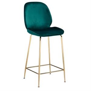 Best Master Preston 24&quot Velvet Counter Stool in Green (Set of 2)