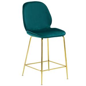 Best Master Preston 29&quot Velvet Counter Stool in Green (Set of 2)