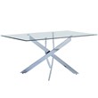 Alison Silver Modern Rectangle Glass Dining Table