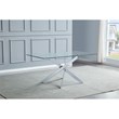 Alison Silver Modern Rectangle Glass Dining Table