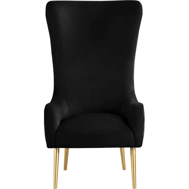 Best Master Furniture Venetian Tufted Velvet High Back Arm Chair in Black