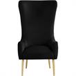 Best Master Furniture Venetian Tufted Velvet High Back Arm Chair in Black