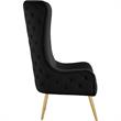 Best Master Furniture Venetian Tufted Velvet High Back Arm Chair in Black