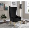 Best Master Furniture Venetian Tufted Velvet High Back Arm Chair in Black