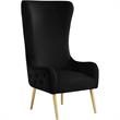 Best Master Furniture Venetian Tufted Velvet High Back Arm Chair in Black