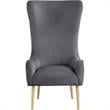 Venetian Gray Tufted Velvet High Back Arm Chair