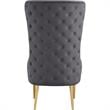 Venetian Gray Tufted Velvet High Back Arm Chair