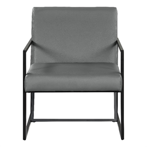 luxembourg gray faux leather arm chair