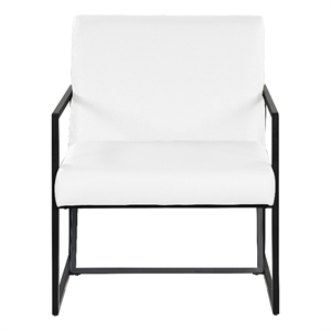 luxembourg white faux leather arm chair