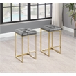Jersey Gray Faux Leather Counter Height Stool in Gold (Set of 2)