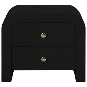 bellagio black wood 2 drawer nightstand