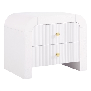 bellagio white wood 2 drawer nightstand