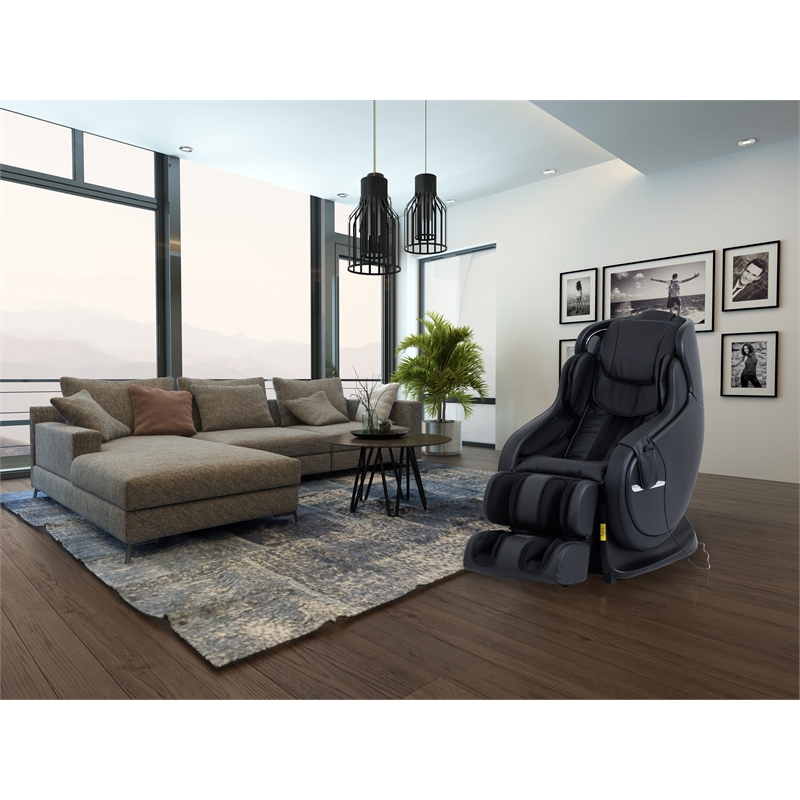 Best Master Elvis Faux Leather Massage Chair in Black with Bluetooth Speaker