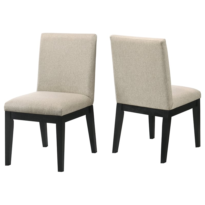 Terra Beige Linen Wood Side Chair (Set of 2)