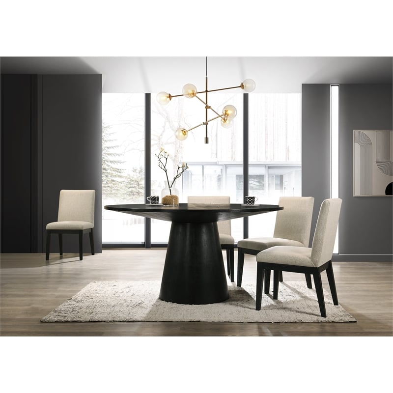 Terra Ebony Black Round Dining Table