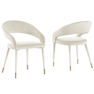 Jacques Velvet Cream Dining Chairs (Set of 2)