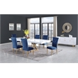 Tyrion Blue Tufted Velvet Side Chairs in Brushed Gold (Set of 2)