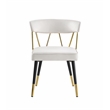 Aireys Cream Velvet Armless Chair with Gold Accents (Set of 2)