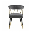 Aireys Gray Velvet Armless Chair with Gold Accents (Set of 2)