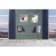 Best Master Miramar Velvet Metal Counter Height Bar Stools in Dark Gray Set of 2