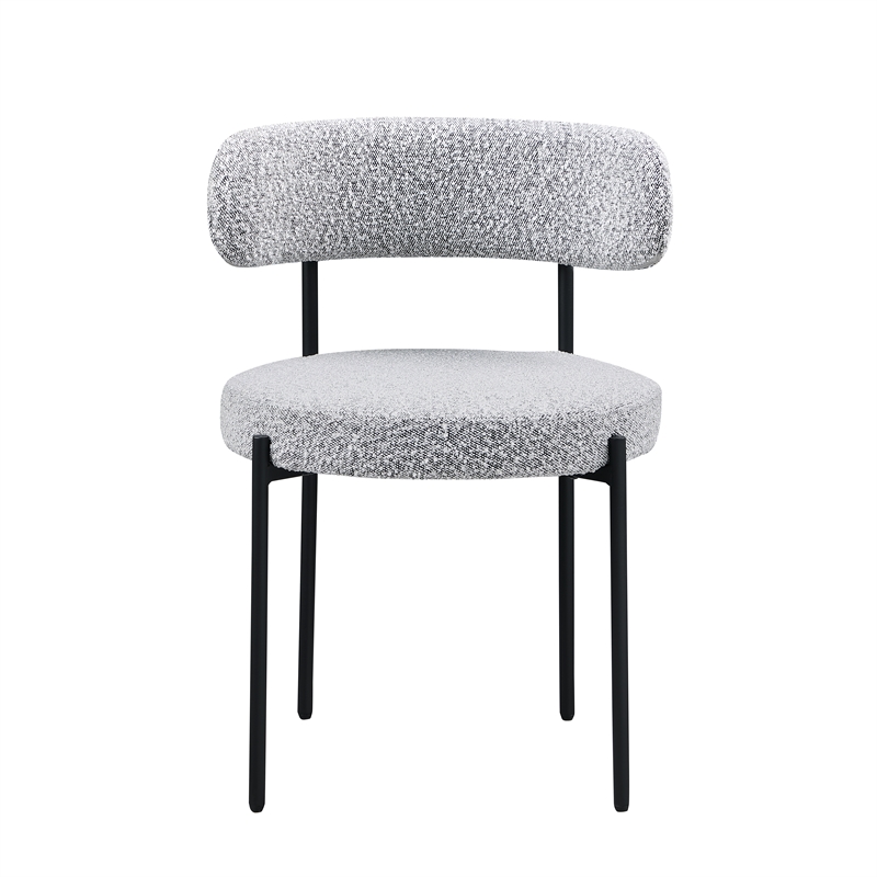 Best Master Drexel Boucle Fabric Dining Chairs in Gray (Set of 2)