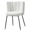 Elegante Cream Boucle Fabric Side Chairs (Set of 2)