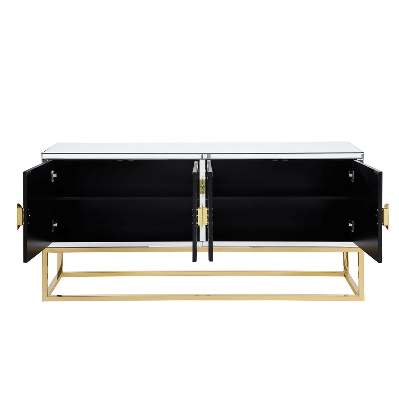 Best Master Furniture Levan Gold Mirrored Wood Buffet/Sideboard