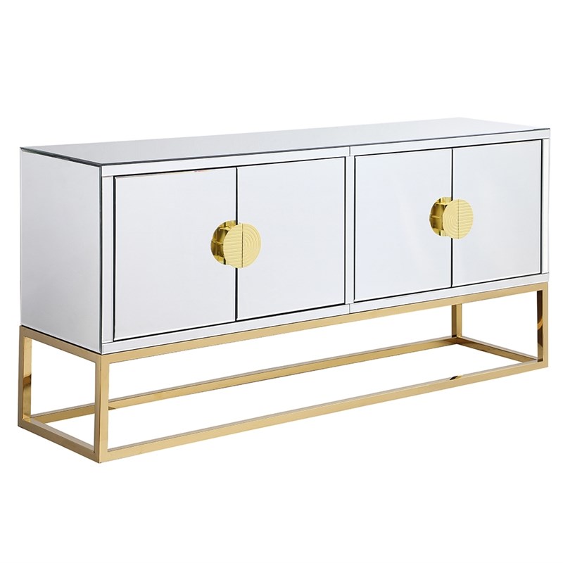 Best Master Furniture Levan Gold Mirrored Wood Buffet/Sideboard