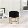 Jane Black Velvet Round Ottoman