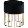 Jane Black Velvet Round Ottoman