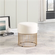 Jane Cream Velvet Round Ottoman
