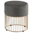 Jane Dark Gray Velvet Round Ottoman