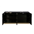 Sanford Black Lacquer Wood High Gloss with Gold Accent Modern-Sideboard