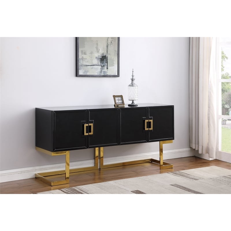 Vibrance Black Wood Modern Sideboard