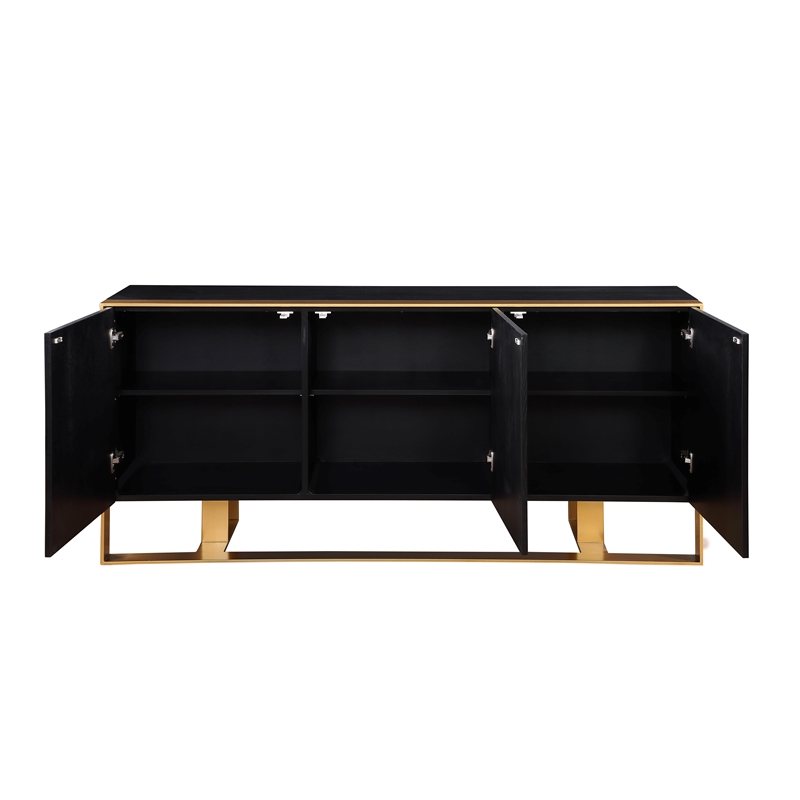 Verona Black Wood Grain Sideboard