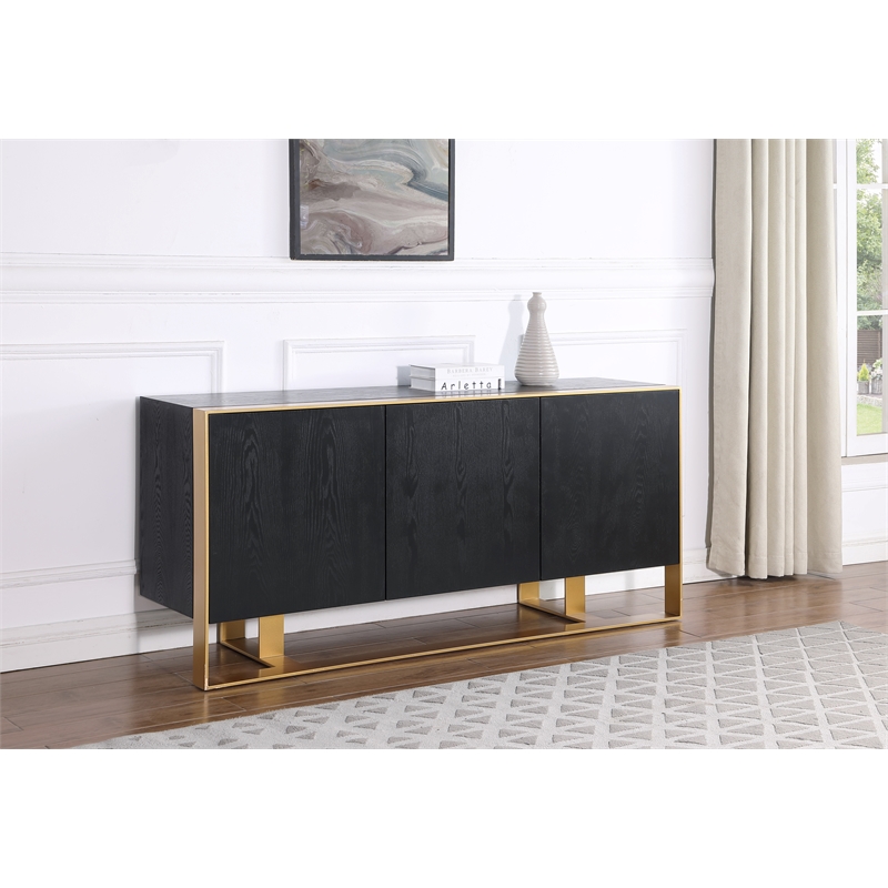 Verona Black Wood Grain Sideboard