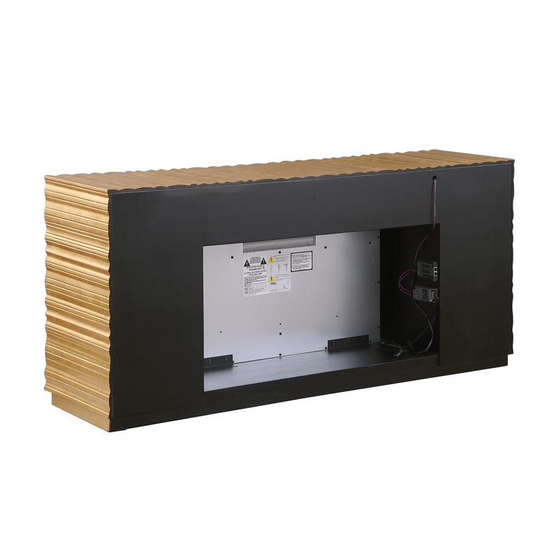 Lacy Freestanding Infrared Electric Fireplace TV Stand in Metallic Gold