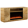 Lacy Freestanding Infrared Electric Fireplace TV Stand in Metallic Gold