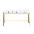 Messina Rectangle White 3-Drawer Computer Desk
