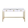 Messina Rectangle White 3-Drawer Computer Desk