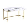 Messina Rectangle White 3-Drawer Computer Desk