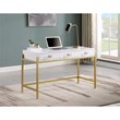 Messina Rectangle White 3-Drawer Computer Desk