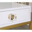 Messina Rectangle White 3-Drawer Computer Desk