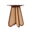 Lecce Walnut Wood Rattan End Table